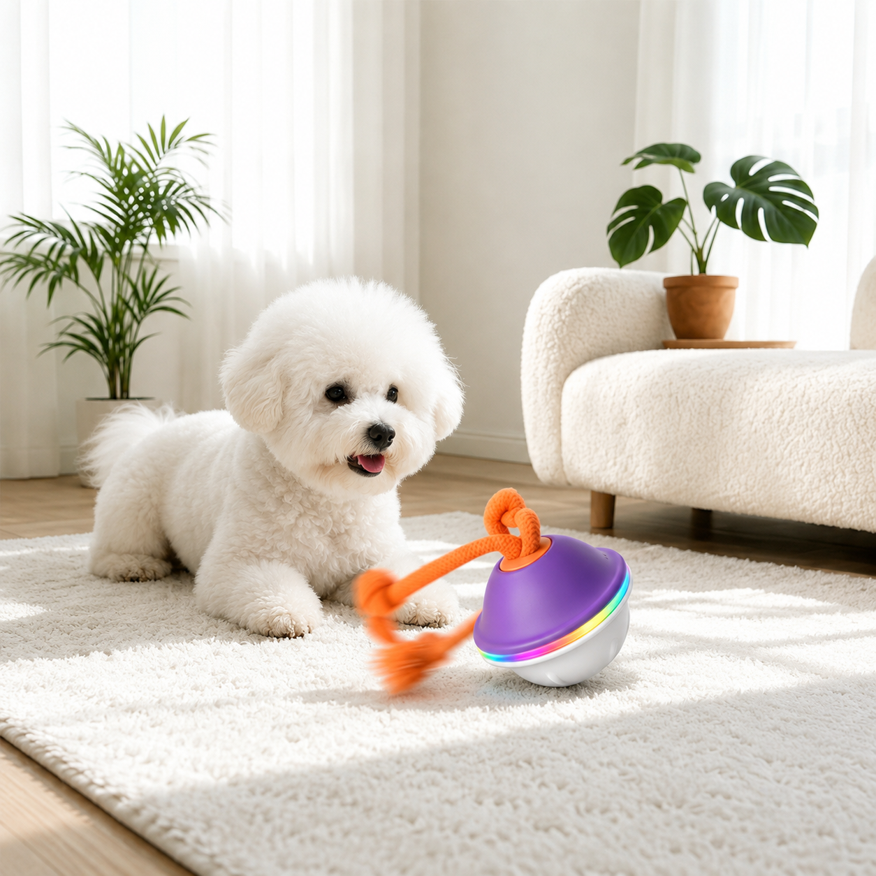 Interactive Dog Tug Toy with Rope & Treat Dispenser