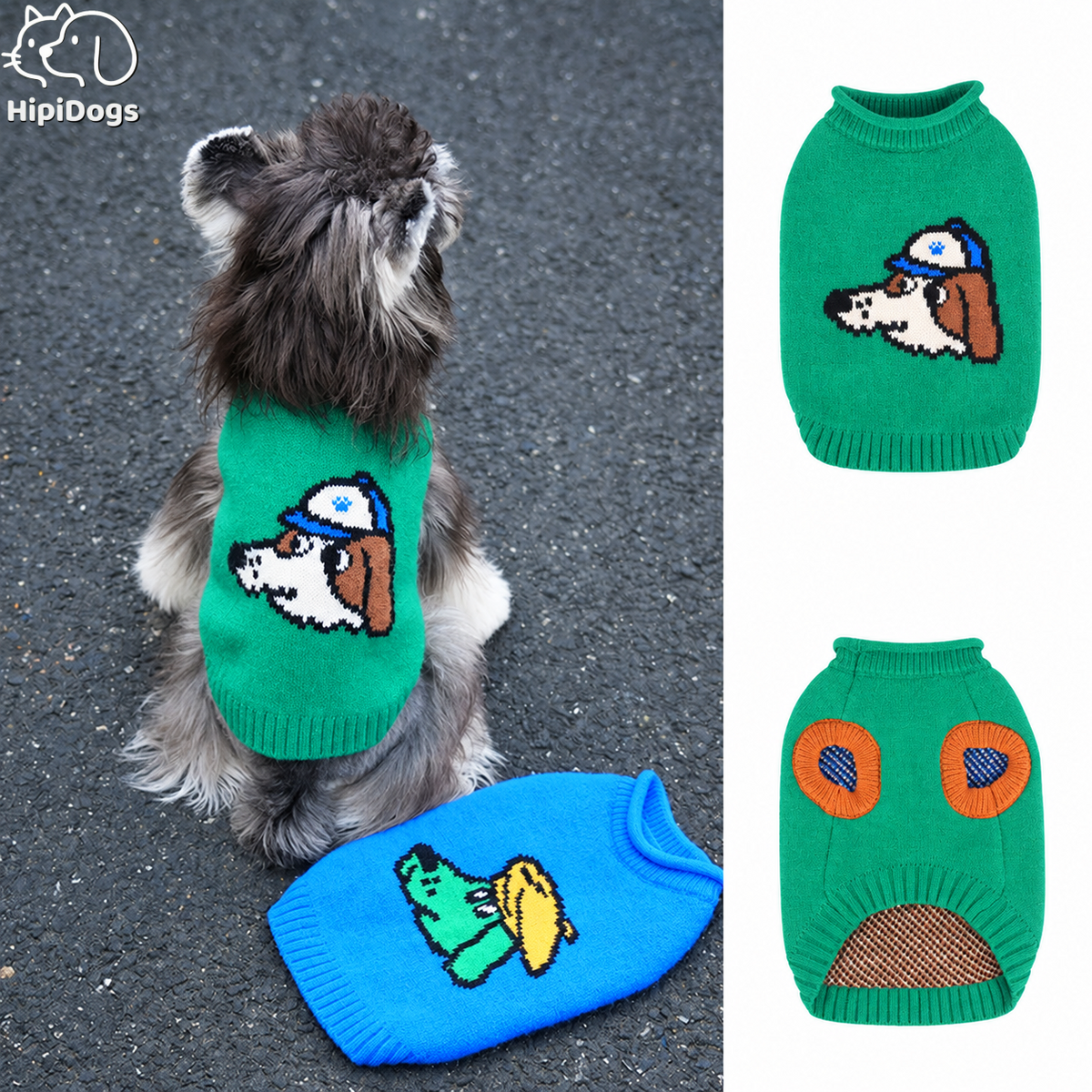 Cute Knit Sweater Vest for Dogs & Cats – Cozy Cartoon Pet Pullover