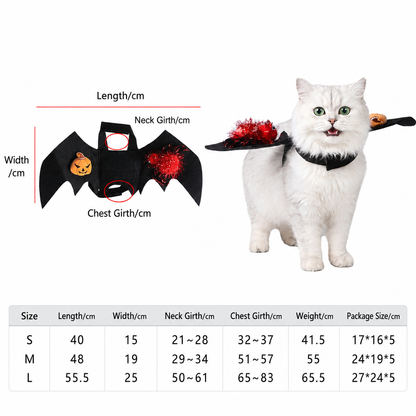 Halloween Bat Wings Pet Costume – Black Pumpkin & Ghost Wings for Dogs and Cats