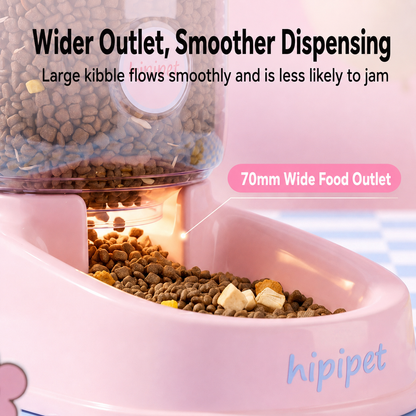 HipiDogs Automatic Gravity Pet Feeder & Water Dispenser Set | Food & Water Station for Dogs and Cats