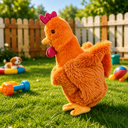 HipiDogs Plush Chicken Dog Toy | Interactive Squeaky Chew Toy for Puppies & Dogs