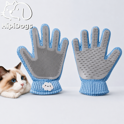 Double-Sided Silicone Pet Grooming Glove for Hair & Lint Removal