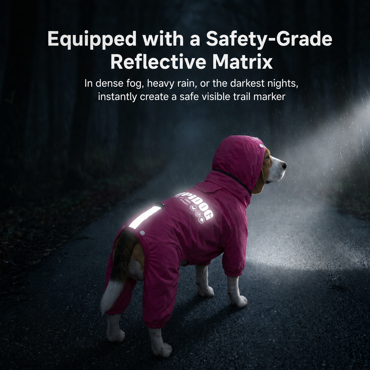 HipiDogs Waterproof Dog Rain Suit | Full Coverage Hooded Raincoat