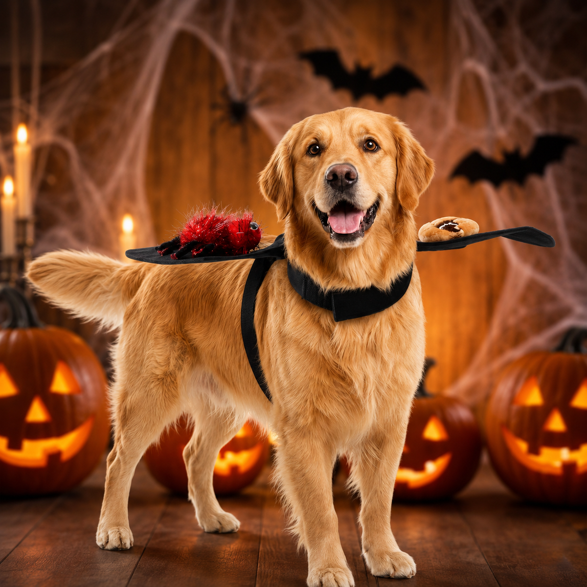 Halloween Bat Wings Pet Costume – Black Pumpkin & Ghost Wings for Dogs and Cats