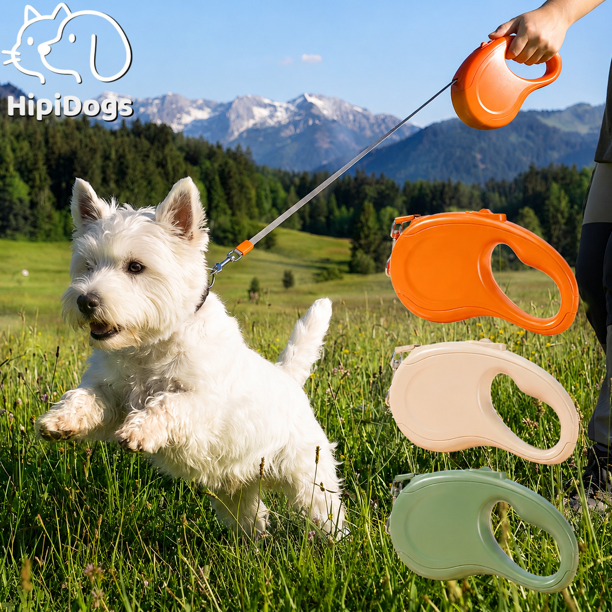 Retractable Dog Leash with Easy-Grip Handle for Daily Walks