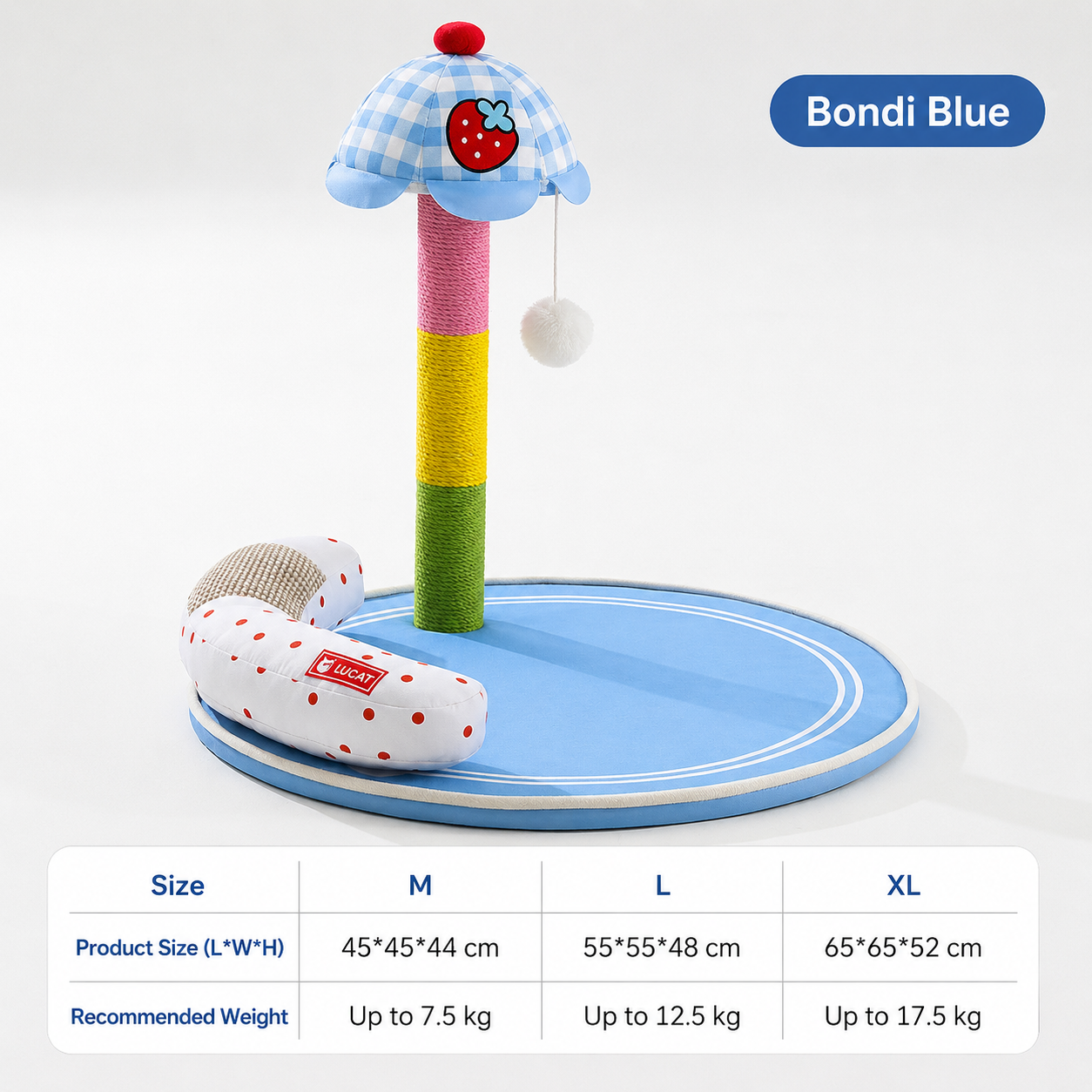 Cute Umbrella Cat Scratching Post with Hanging Ball – Colorful Cat Scratcher & Play Station