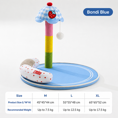 Cute Umbrella Cat Scratching Post with Hanging Ball – Colorful Cat Scratcher & Play Station