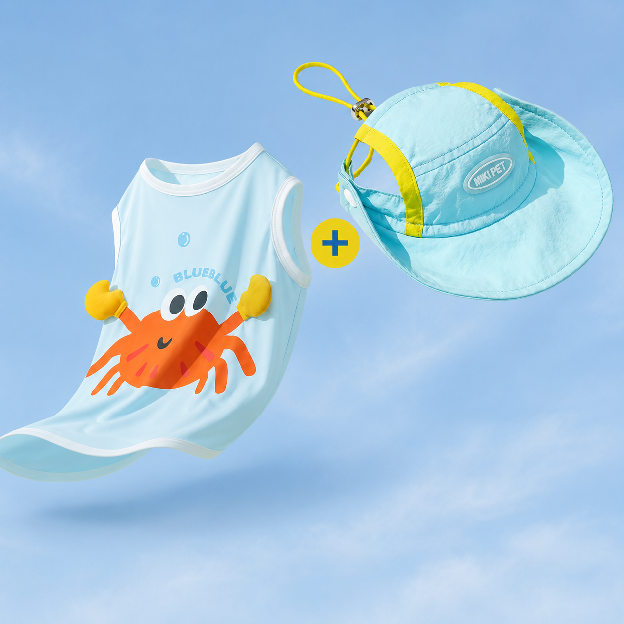 HipiDogs Cooling Dog Shirt | Breathable Summer Pet T-Shirt with Cute Crab Print