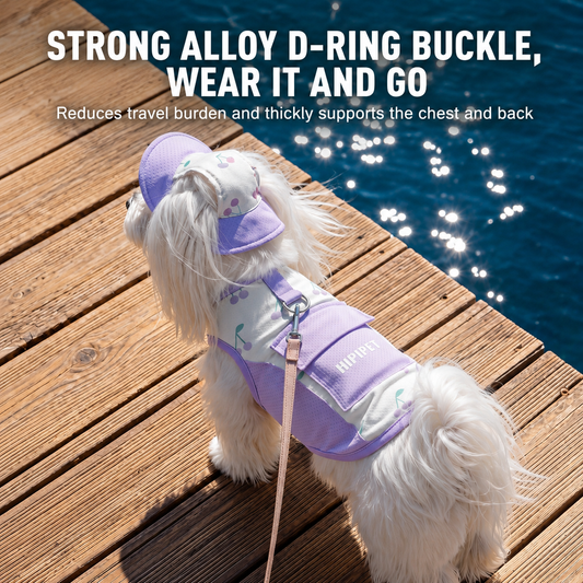 HipiDogs Summer Sun Protection Dog Harness Vest with Hat
