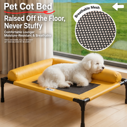 HipiDogs Elevated Cooling Dog Bed with Bolster | Raised Pet Cot
