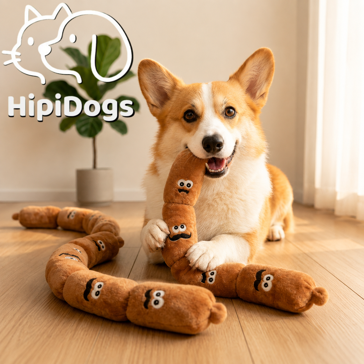 HipiDogs Plush Squeaky Dog Toy | Soft Interactive Chew Toy for Small & Medium Dogs