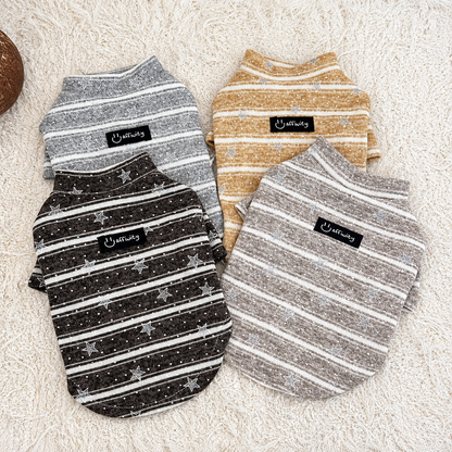 Striped Star Hooded Sweater for Dogs & Cats – Cozy Everyday Pet Hoodie