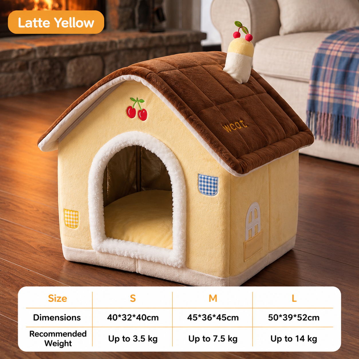 Cozy Indoor Dog House Bed – Plush Insulated Pet Tent with Removable Cushion for Cats & Dogs