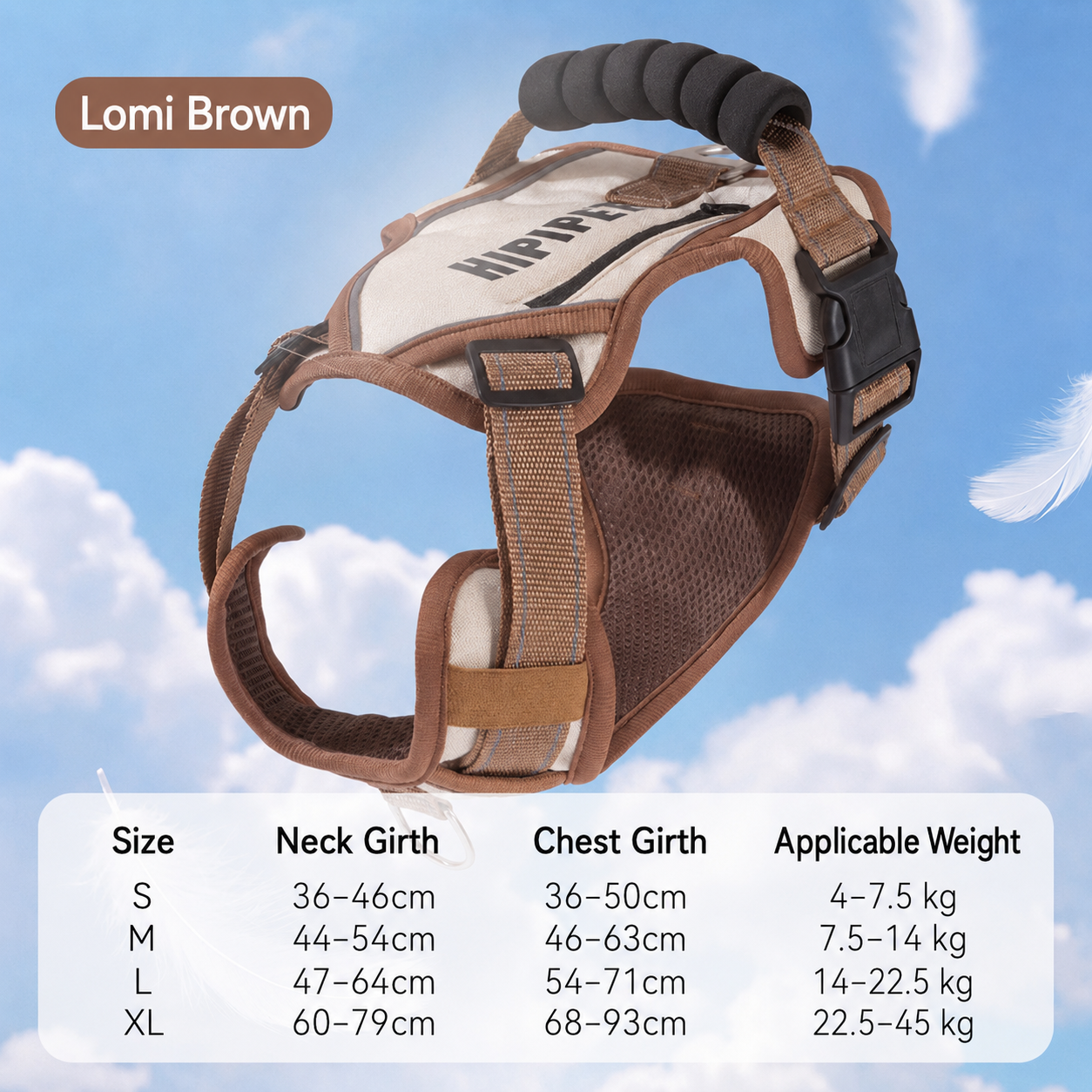 HipiDogs Adjustable No-Pull Dog Harness | Breathable Soft Walking Vest