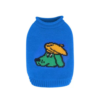 Cute Knit Sweater Vest for Dogs & Cats – Cozy Cartoon Pet Pullover