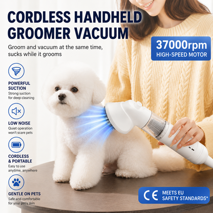 HipiDogs 3-in-1 Pet Grooming Vacuum Brush – Deshedding, Hair Removal & Massage Tool for Dogs & Cats