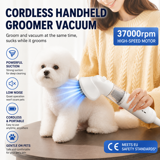 HipiDogs 3-in-1 Pet Grooming Vacuum Brush – Deshedding, Hair Removal & Massage Tool for Dogs & Cats