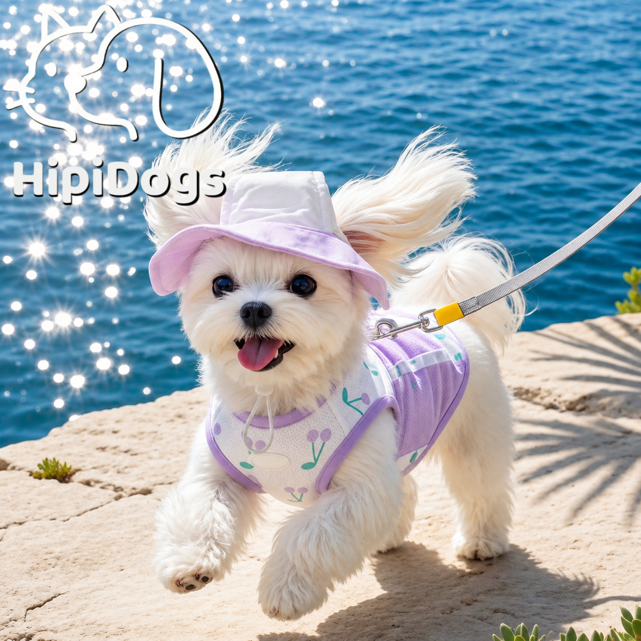 HipiDogs Summer Sun Protection Dog Harness Vest with Hat