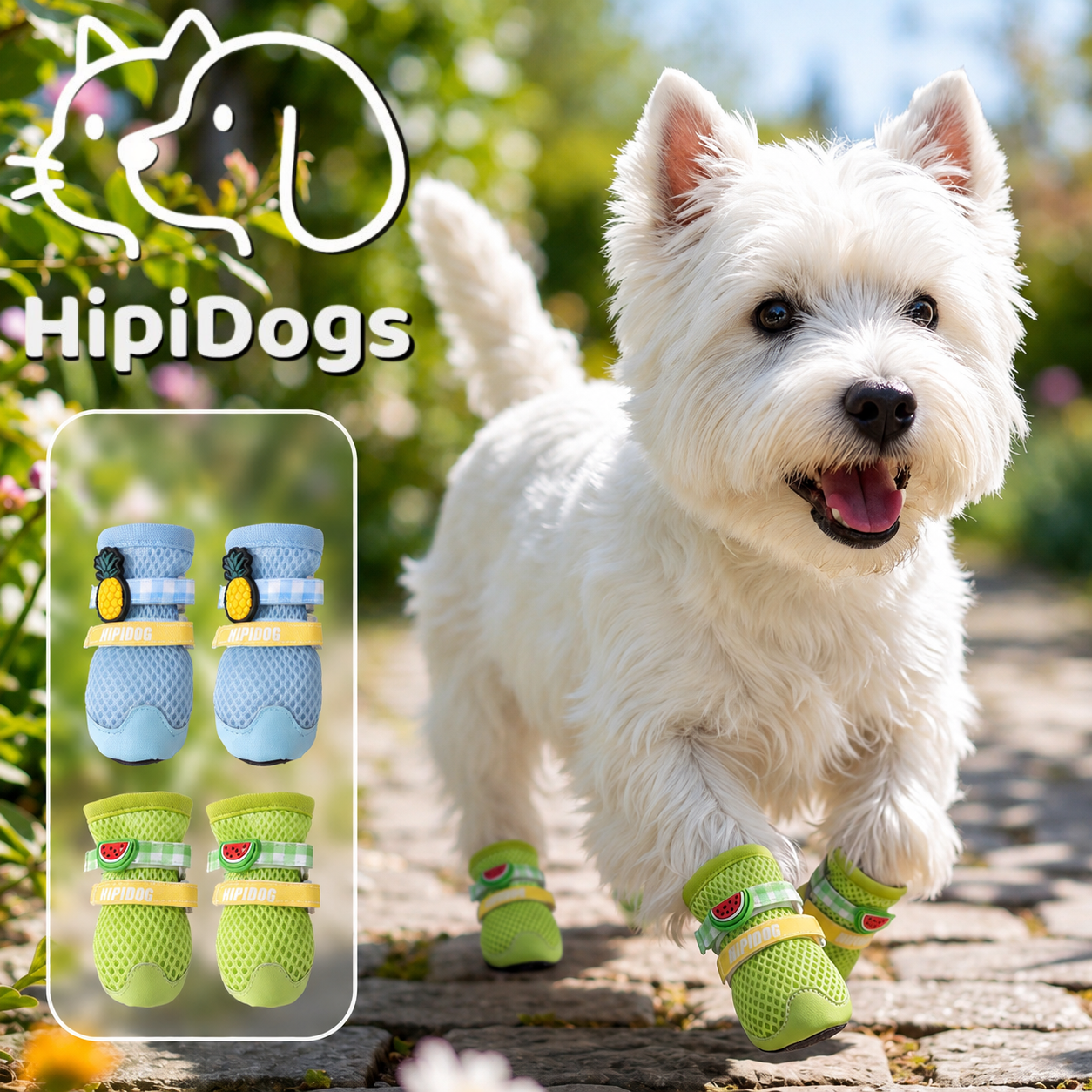 HipiDogs Breathable Dog Boots | Anti-Slip Protective Paw Shoes for Small & Medium Dogs
