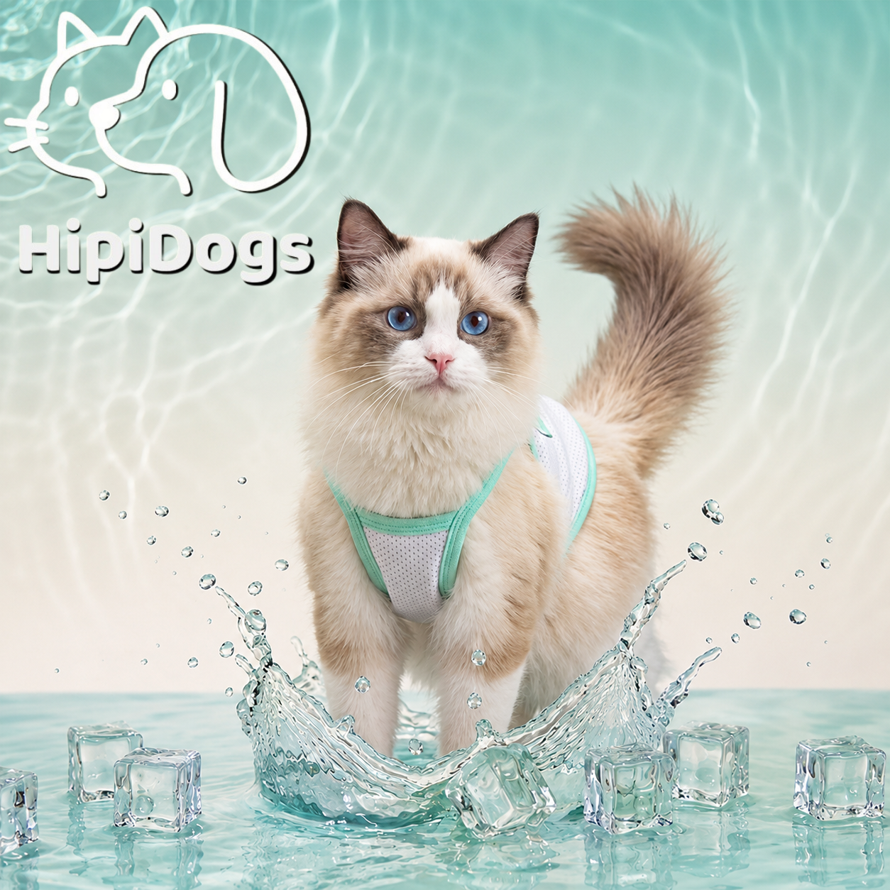 HipiDogs Cooling Mesh Cat Harness Vest | Breathable Summer Walking Harness