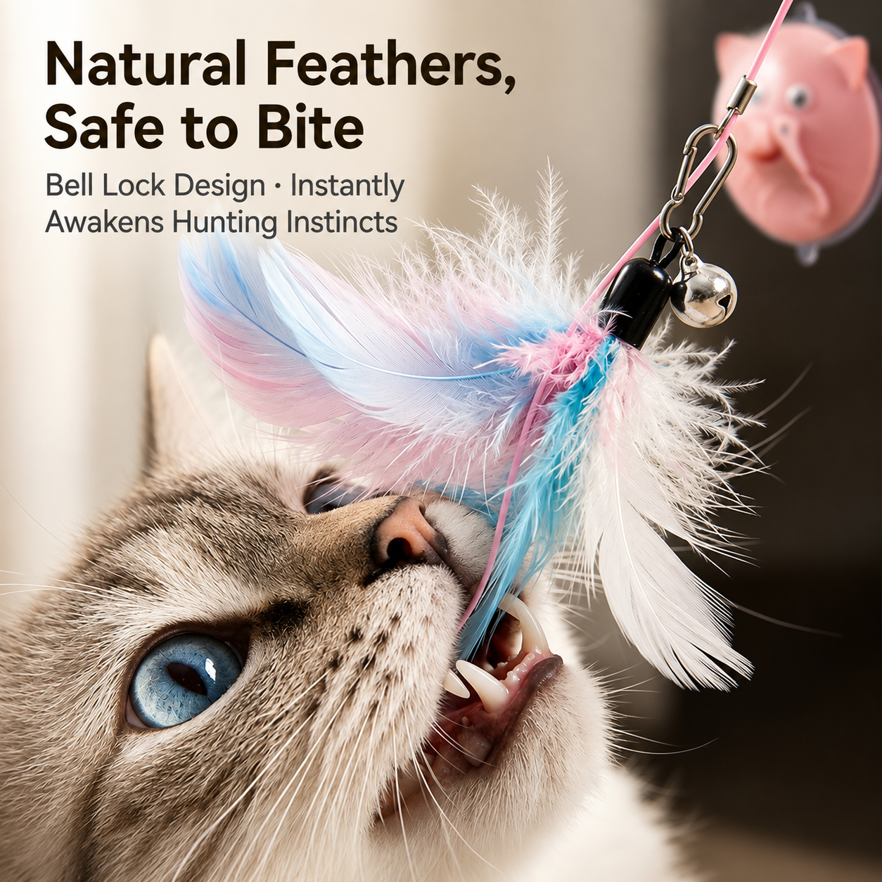 HipiDogs Interactive Suction Cup Cat Teaser Toy