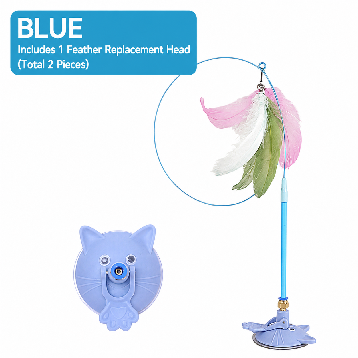 HipiDogs Interactive Suction Cup Cat Teaser Toy