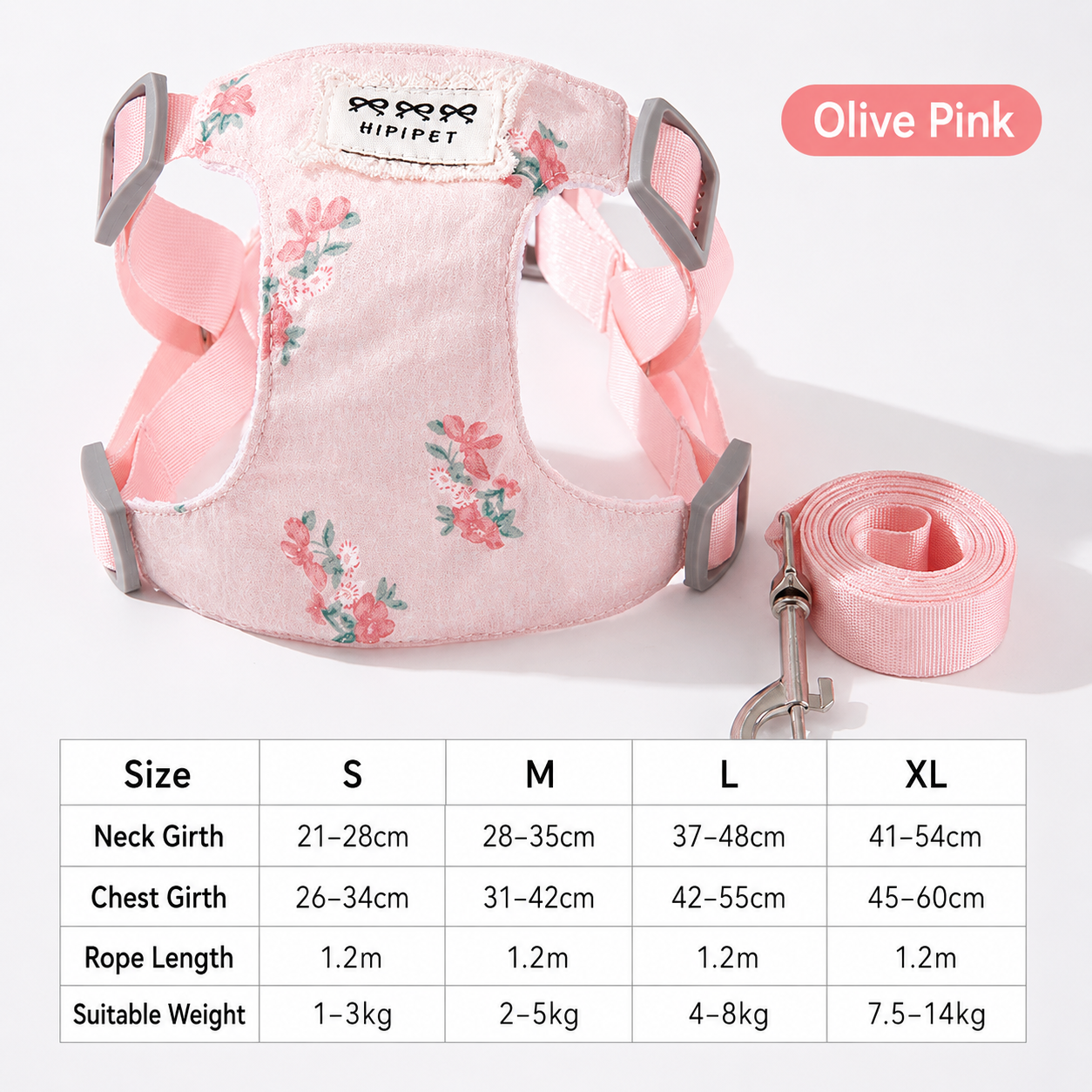 HipiDogs Daisy Plaid Cat Harness & Leash Set