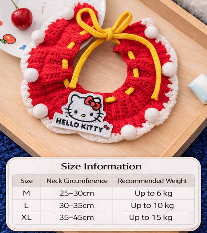 Cat Collar | Cute Knitted Pet Collar for Cats & Small Dogs | Sanrio Style Pet Costume | HipiDogs