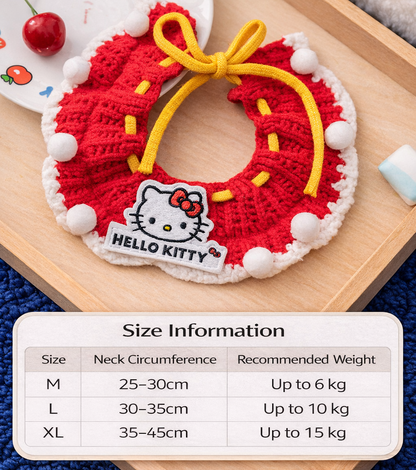 Cute Cartoon Pet Collar Bib | Soft Knitted Dog & Cat Collar Scarf | Adjustable Puppy Neck Collar Accessory | HipiDogs