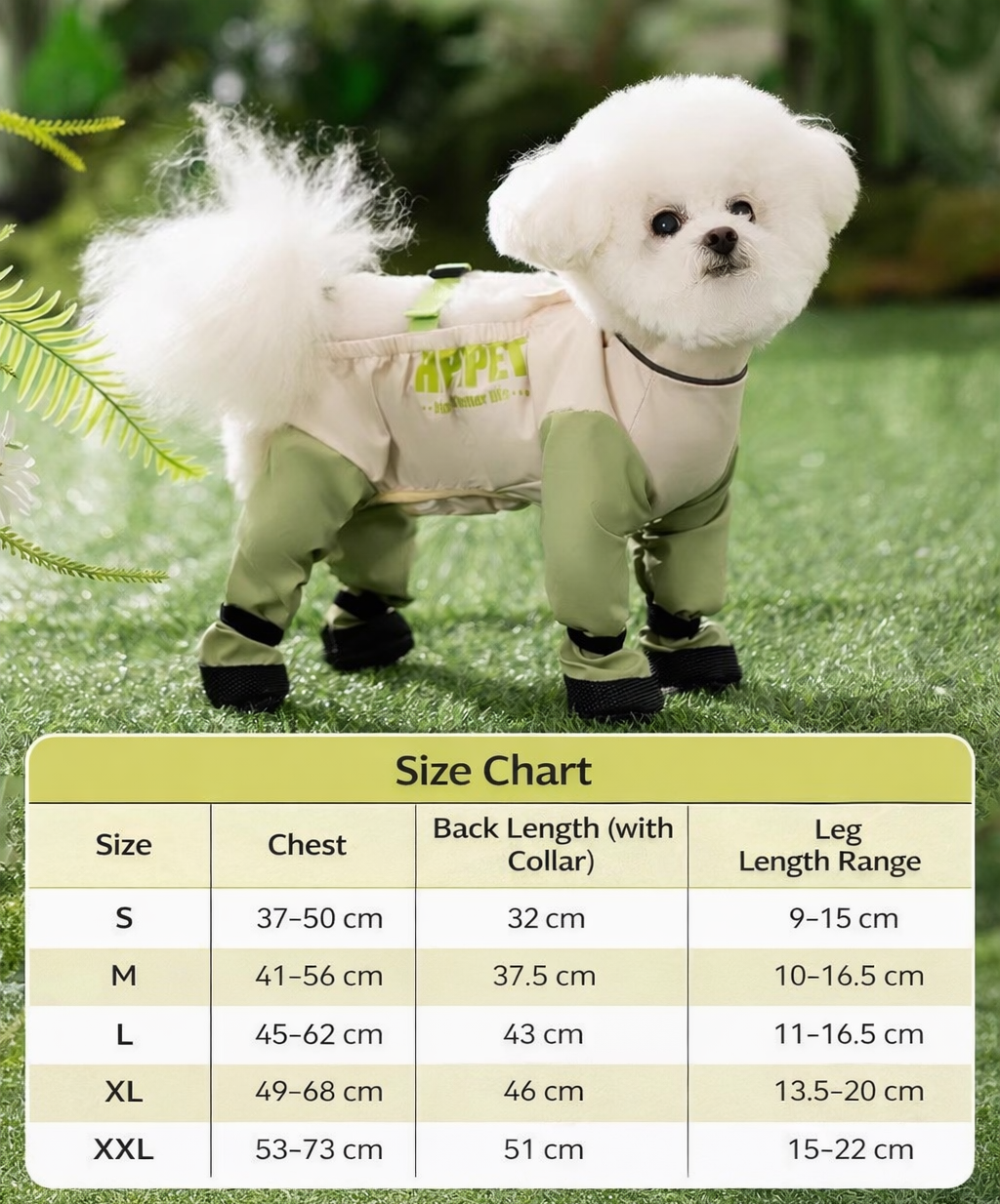 Waterproof Dog Raincoat with Boots | Full Body Pet Rain Suit with Leash Harness | Outdoor Rain Jacket for Small Dogs | HipiDogs