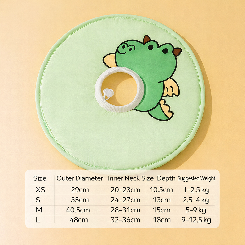 Cute Pet Recovery Collar | Soft Protective Cat & Dog Cone | Adjustable Post-Surgery E-Collar for Cats & Small Dogs | HipiDogs
