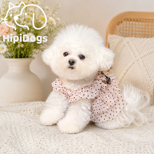 Sweet Ruffle Polka Dot Dog Dress