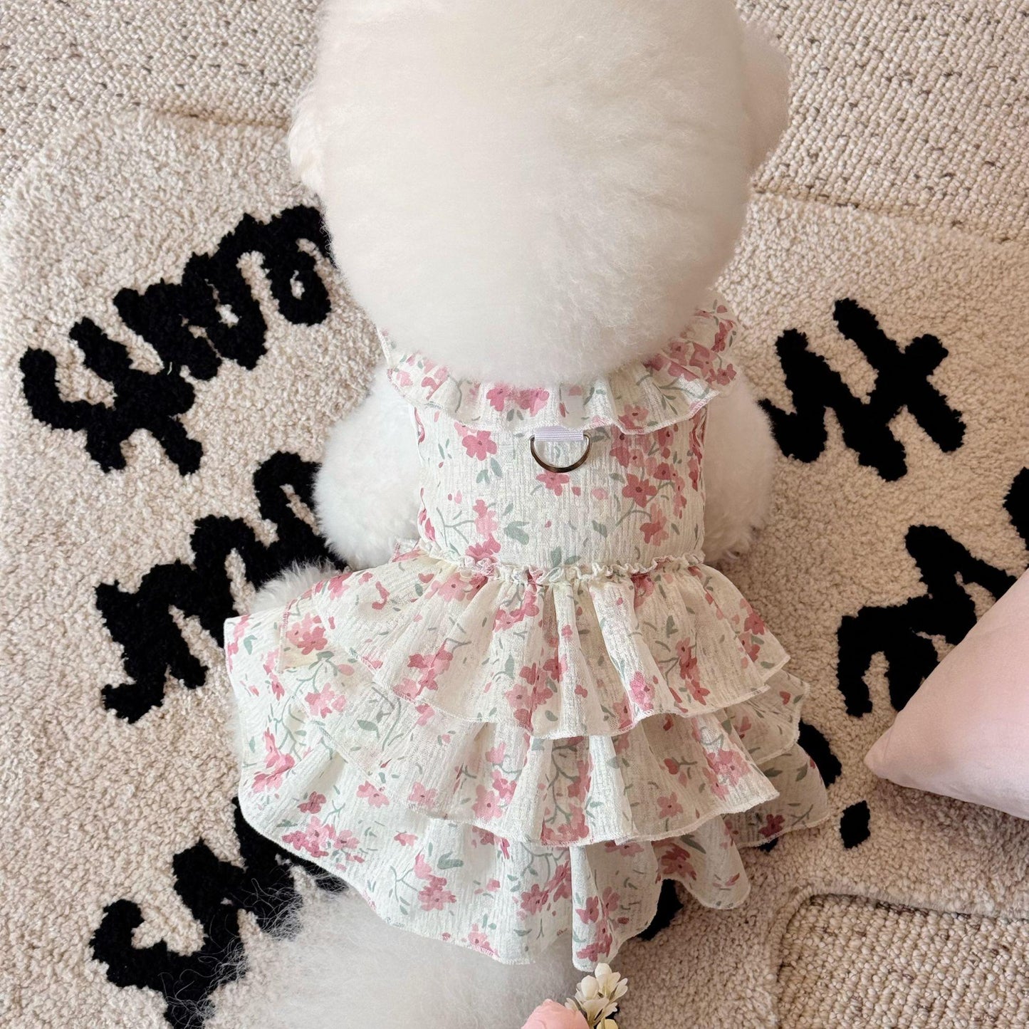 HipiDogs Blue Floral Tiered Dog Dress