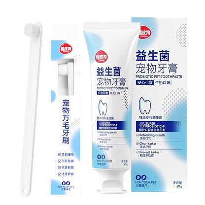 Healthy Teeth Start with Daily Care

Keep your pet's teeth clean and breath fresh with the HipiDogs Probiotic Pet Toothpaste Kit. Specially formulated for both dogs and cats, this gentle toothpaste helps reduce plaque buildup, freshen breath, and support healthy gums without harsh ingredients.

Paired with an easy-to-use toothbrush, the kit makes daily dental care simple and stress-free for pets of all sizes.