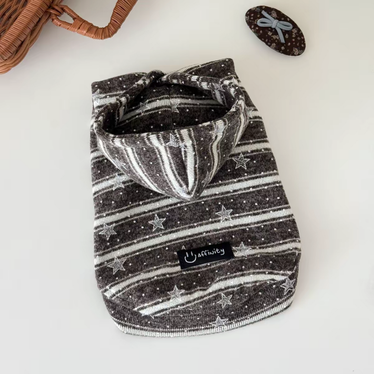 Striped Star Hooded Sweater for Dogs & Cats – Cozy Everyday Pet Hoodie