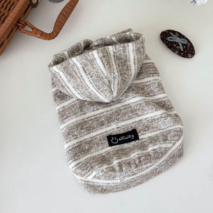 Striped Star Hooded Sweater for Dogs & Cats – Cozy Everyday Pet Hoodie
