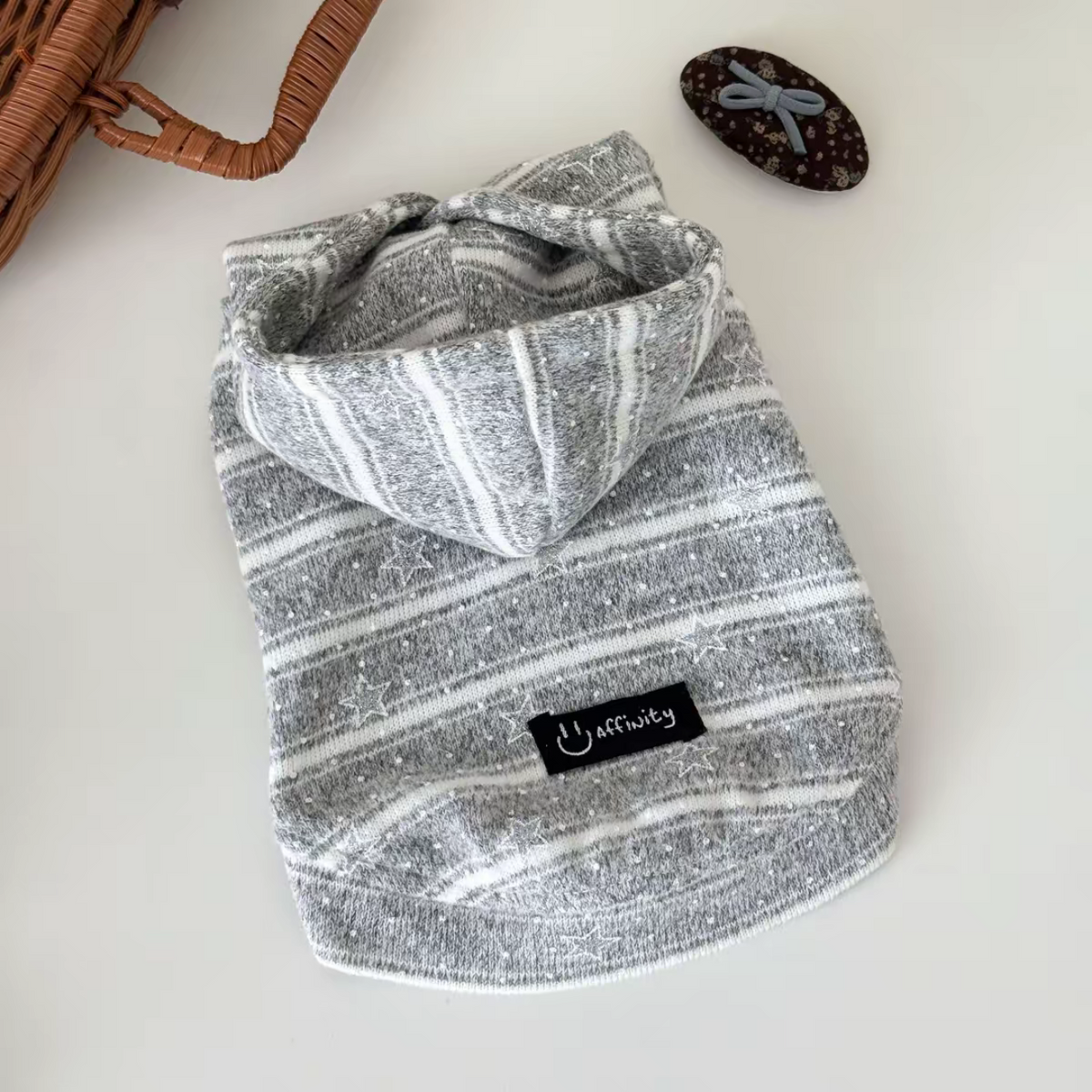 Striped Star Hooded Sweater for Dogs & Cats – Cozy Everyday Pet Hoodie