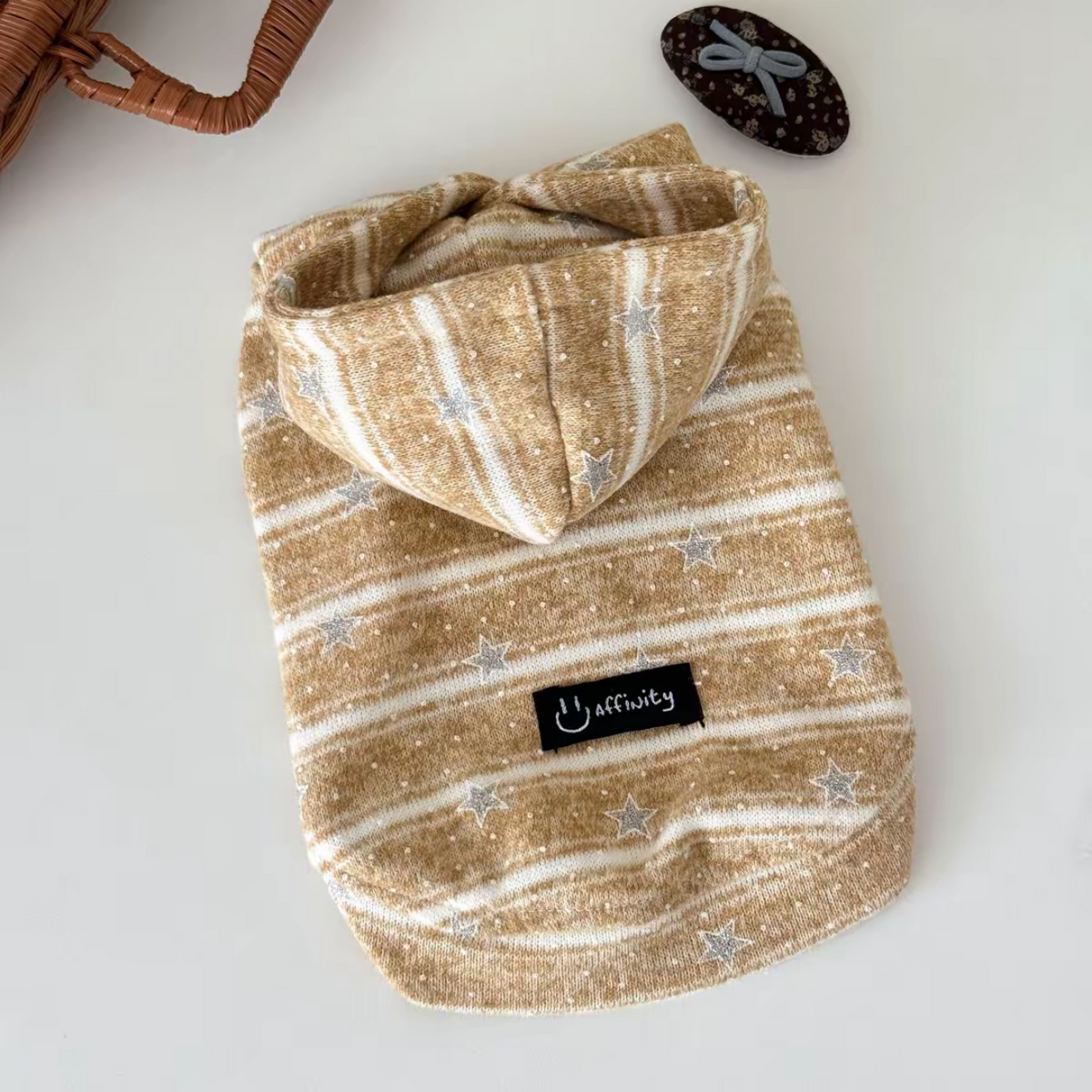 Striped Star Hooded Sweater for Dogs & Cats – Cozy Everyday Pet Hoodie