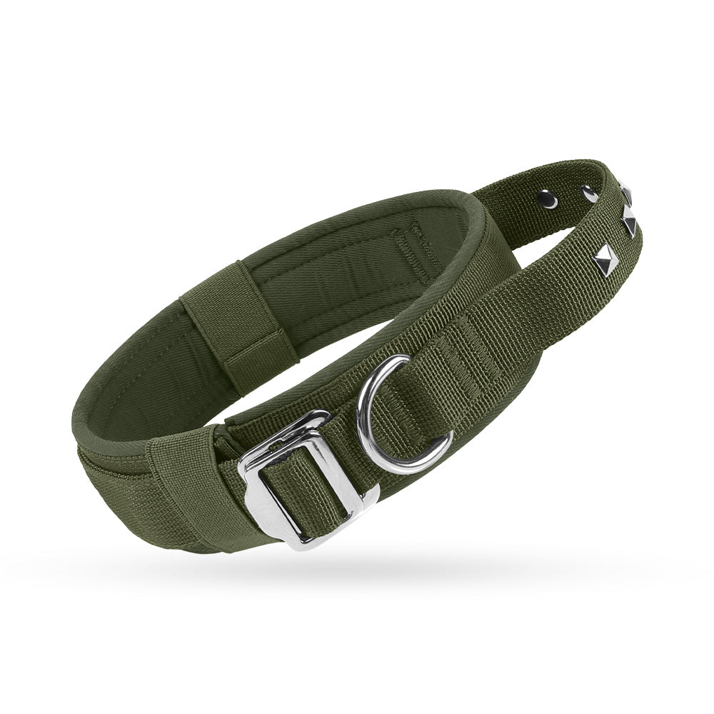 Heavy Duty Tactical Dog Collar – Adjustable Military Style Dog Collar with Metal Buckle for Medium Large Dogs
