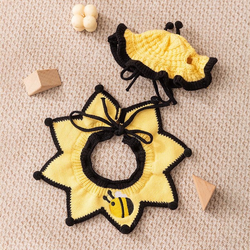 Cute Bee Dog Costume Set | Funny Bumblebee Pet Hat & Collar Outfit for Small Dogs | HipiDogs Pet Halloween Costume
