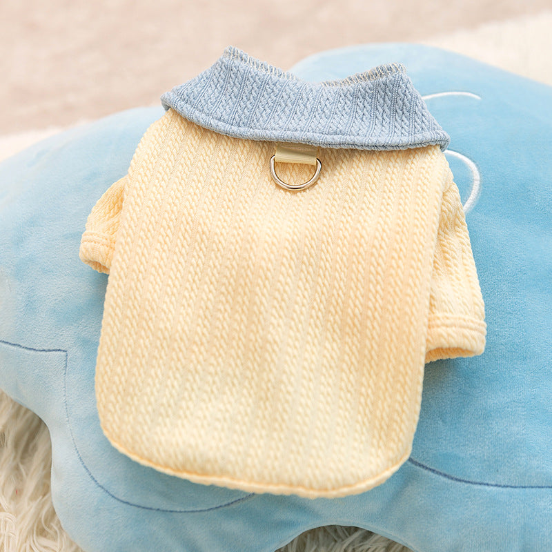 Striped Plush Hooded Dog Sweater – Warm Winter Hoodie Coat for Small Dogs, Soft Fleece Puppy Outfit