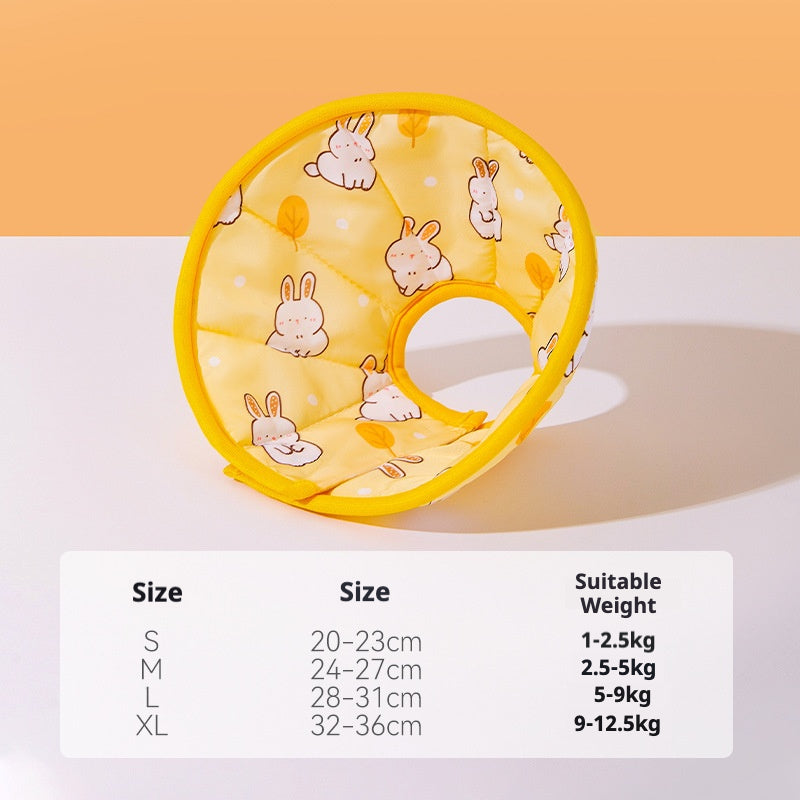 Yellow Bunny Cat Collar | Soft & Comfortable Recovery Collar for Cats | Hipidogs Pet Accessories
