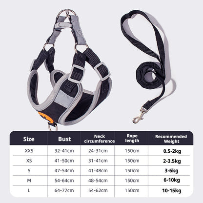 Breathable Mesh Dog Harness – Lightweight Adjustable Vest for Small Dogs