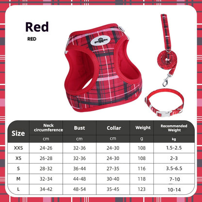 Plaid Cat Harness and Leash Set – Adjustable Soft Mesh Escape-Proof Vest Harness for Indoor & Outdoor Cats