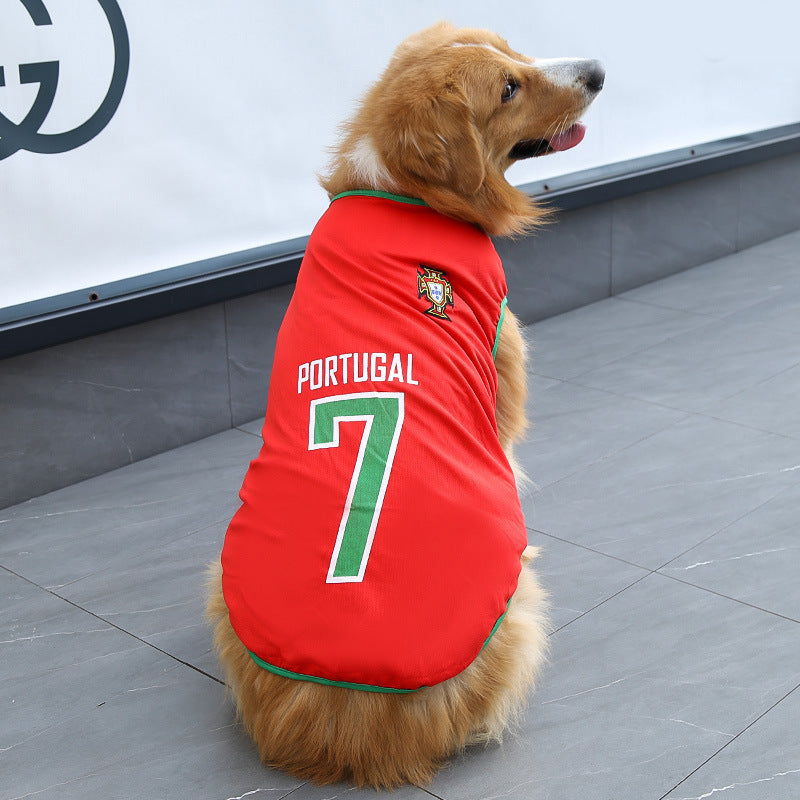 Argentina Dog Soccer Jersey | Breathable Football Shirt for Medium & Large Dogs | World Cup Pet Team Vest Outfit | HipiDogs