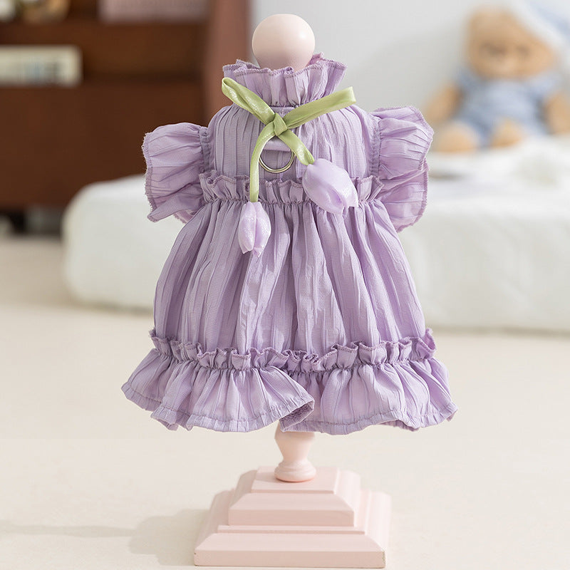 HipiDogs Princess Pet Dress – Elegant Ruffle Summer Outfit
