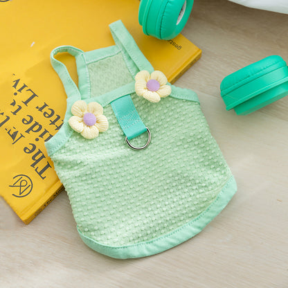 Cute Flower Dog Harness Vest | Breathable Mesh Pet Harness with Leash Ring for Small Dogs & Cats | HipiDogs