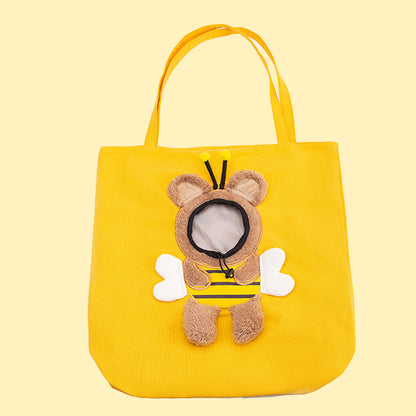 Cat Carrier Tote Bag | Pet Travel Shoulder Bag with Cute Animal Design | Portable Pet Carry Bag for Cats & Small Dogs | HipiDogs