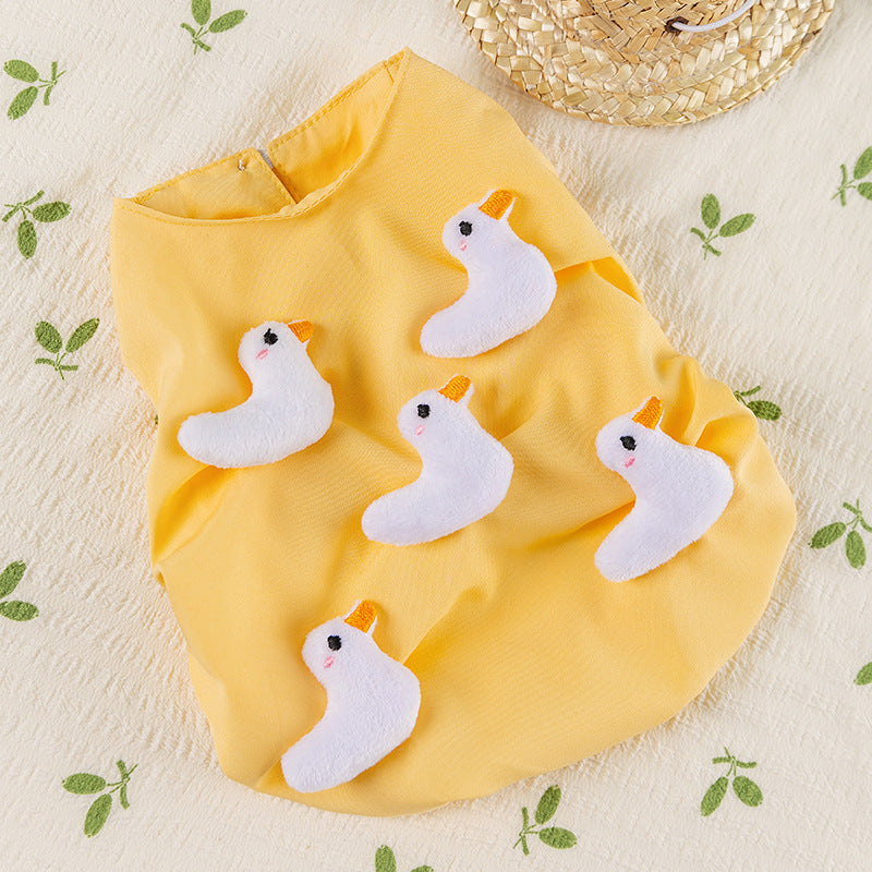 Cute Duck Dog Tank Top – Soft Breathable Puppy Vest Shirt for Small Dogs Summer Pet Clothes