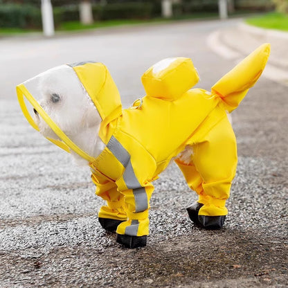 Waterproof Dog Raincoat with Hood & Boots | Full Body Reflective Dog Rain Suit for Small Medium Dogs | HipiDogs Pet Rainwear